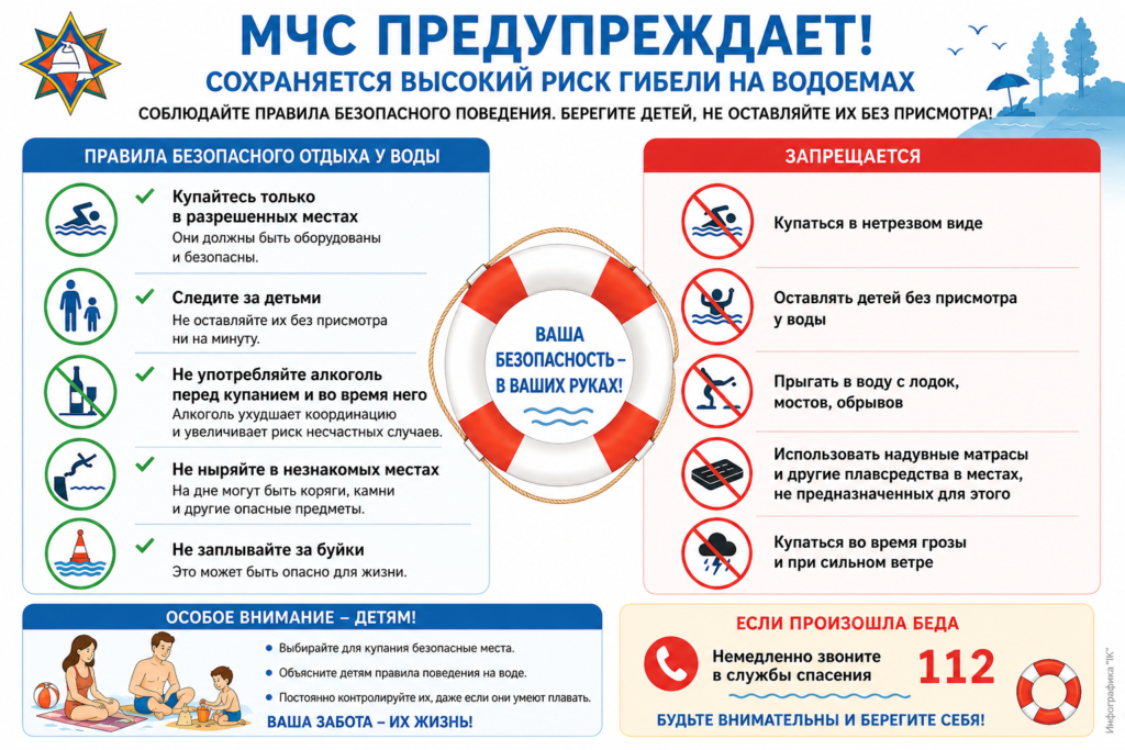 инфографика по безопасности на воде