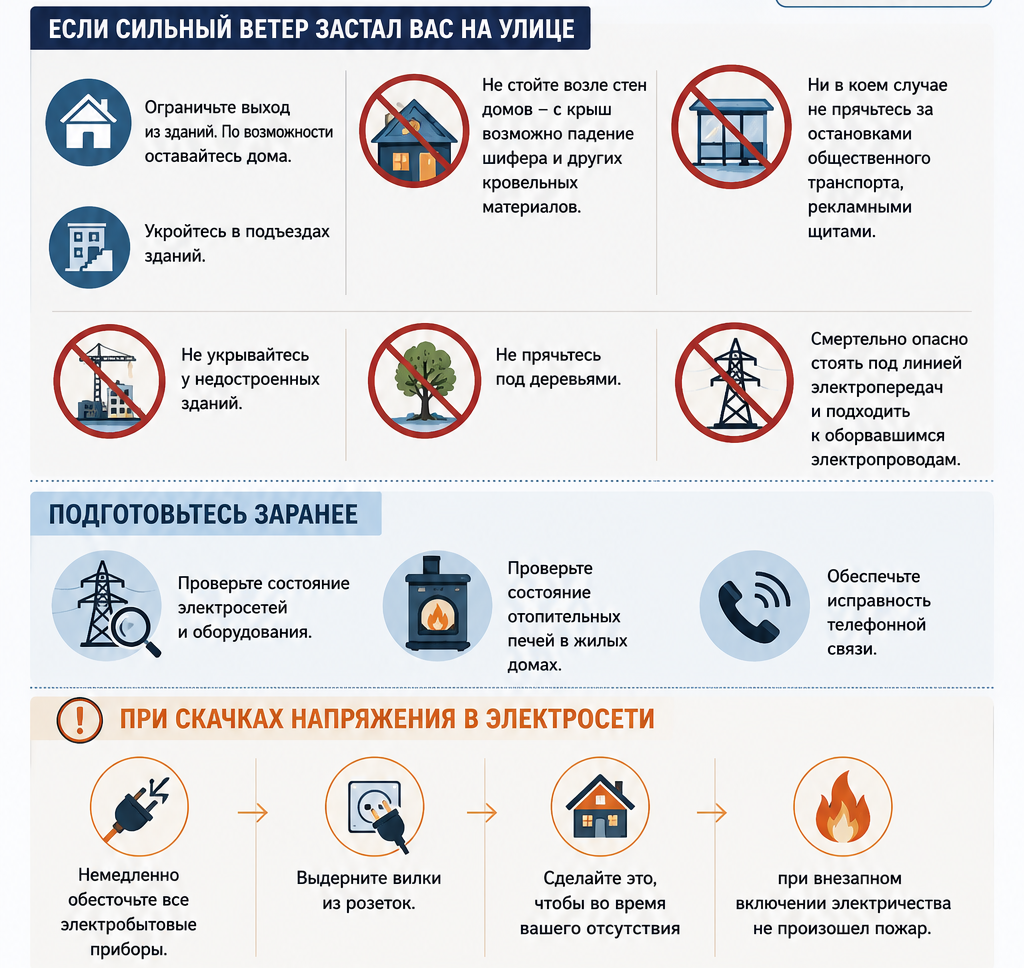 правила поведения при сильном ветре